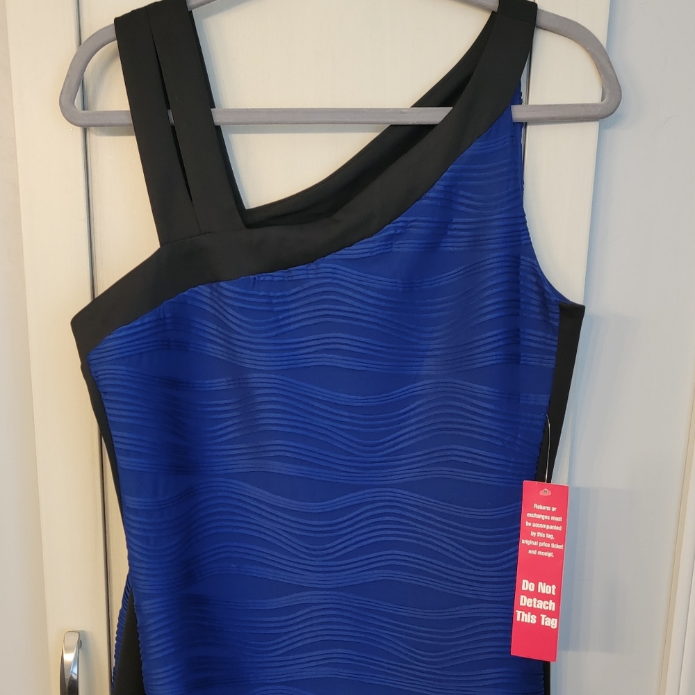 NWT Blue and black evening dress size 14